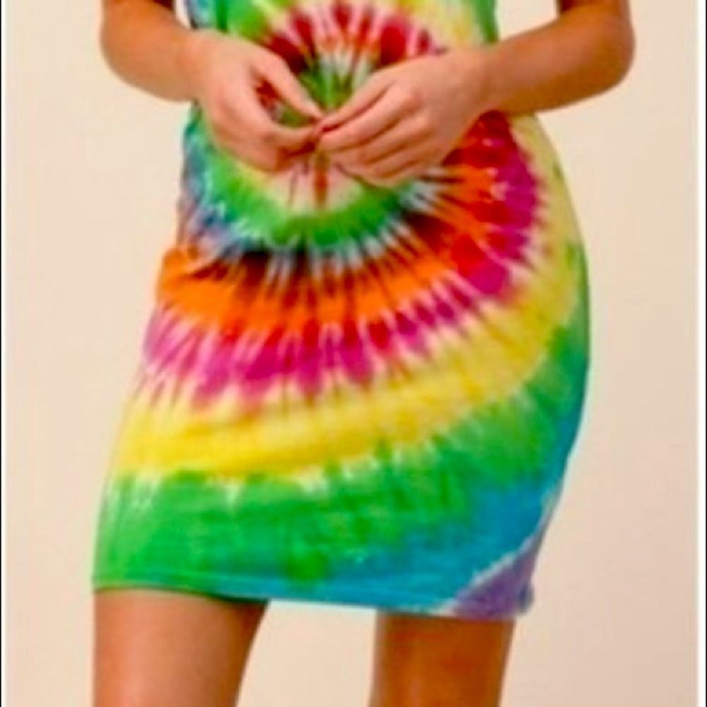 Tie Dye Rainbow Mini Dress - Picture 14 of 16